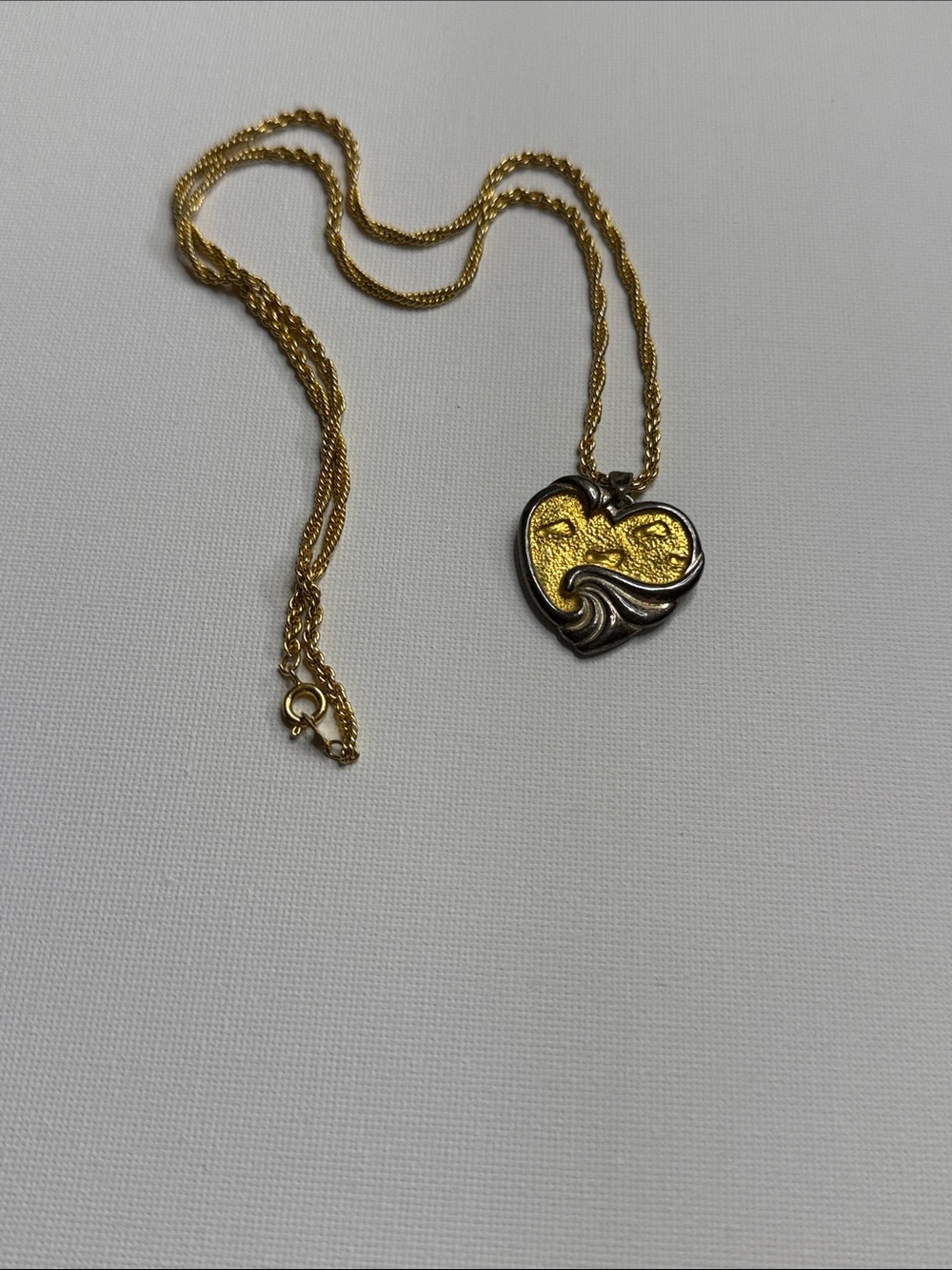 Sterling Pendant With Gold Tone Chain